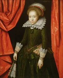 Porträt eines Mädchens der Familie de Ligne, 1616 (eines von einem Paar)